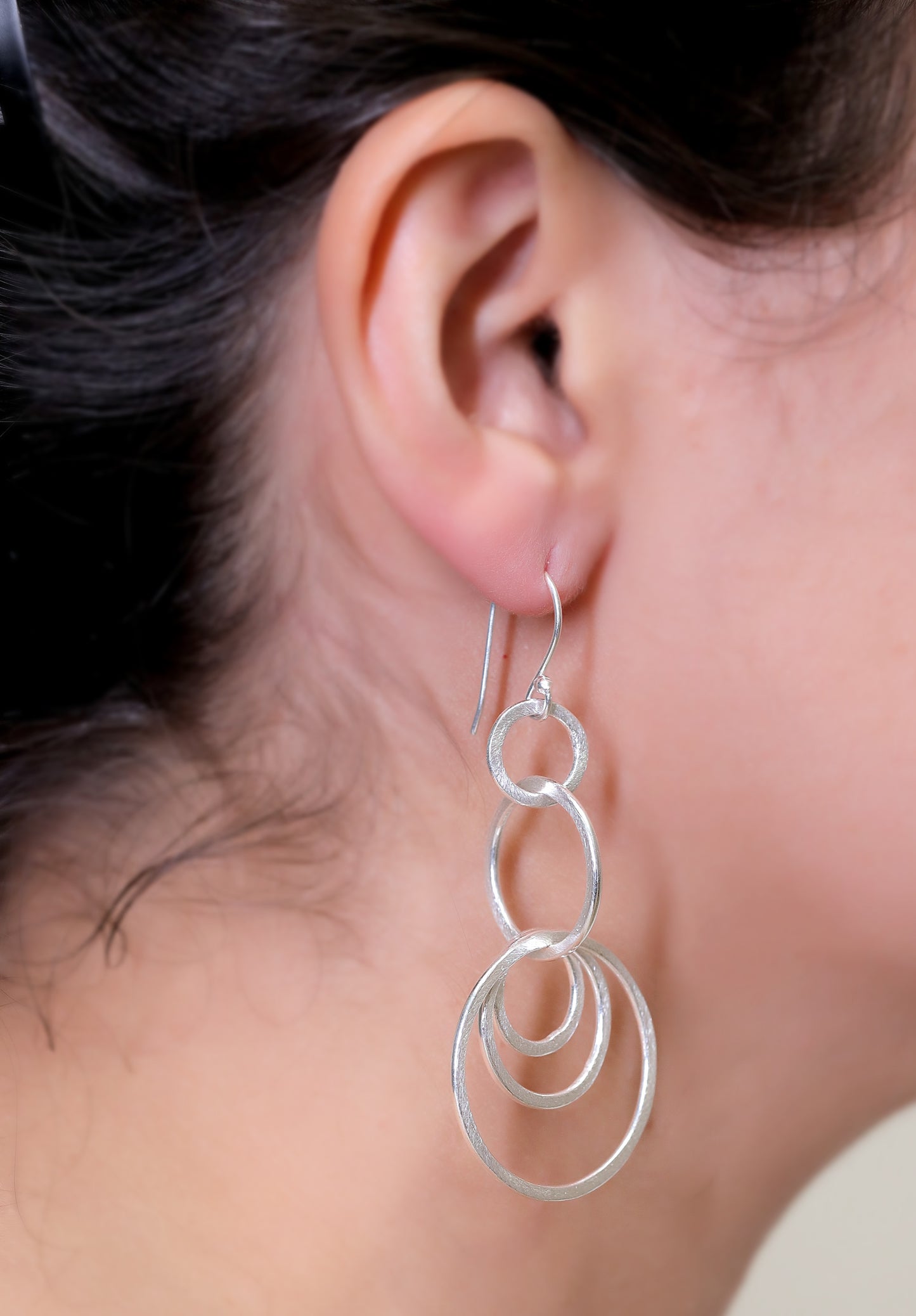 GAVI® Rings-in-Rings Elegant Meticulous Gold and Silver Plated Brass Danglers.