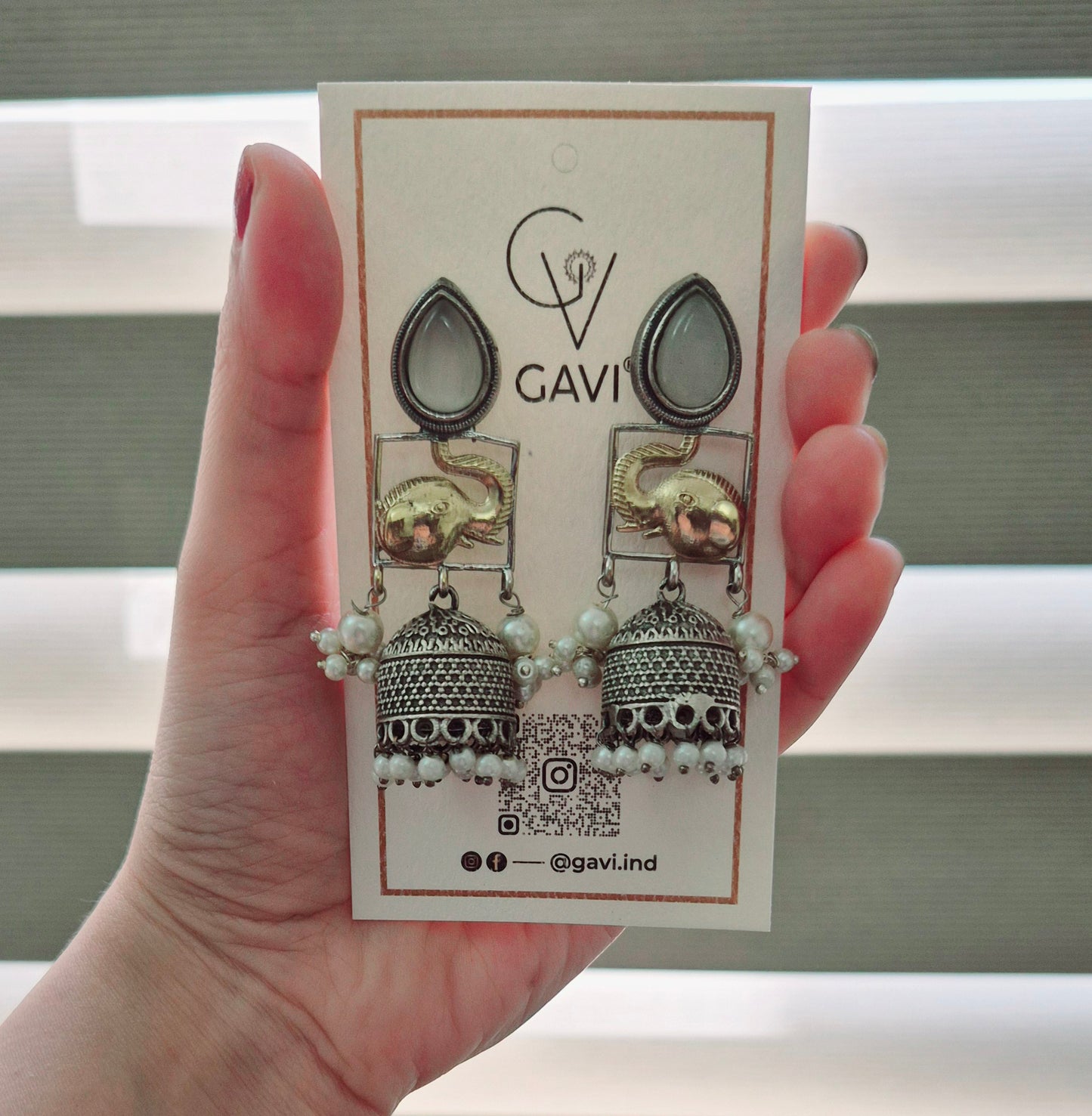 GAVI® Double Tone Oxidised Earrings.