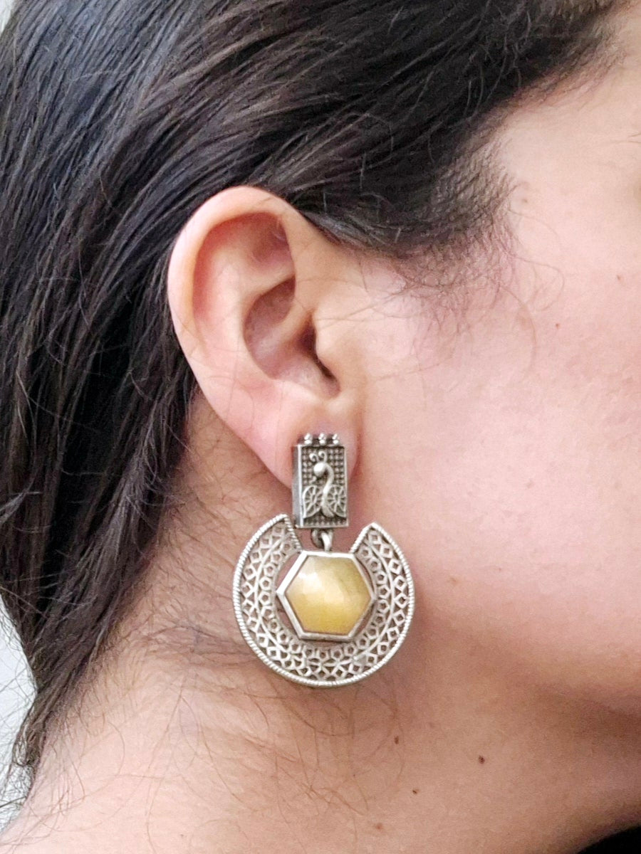 GAVI® Oxidized Yellow Onyx Stone Danglers.