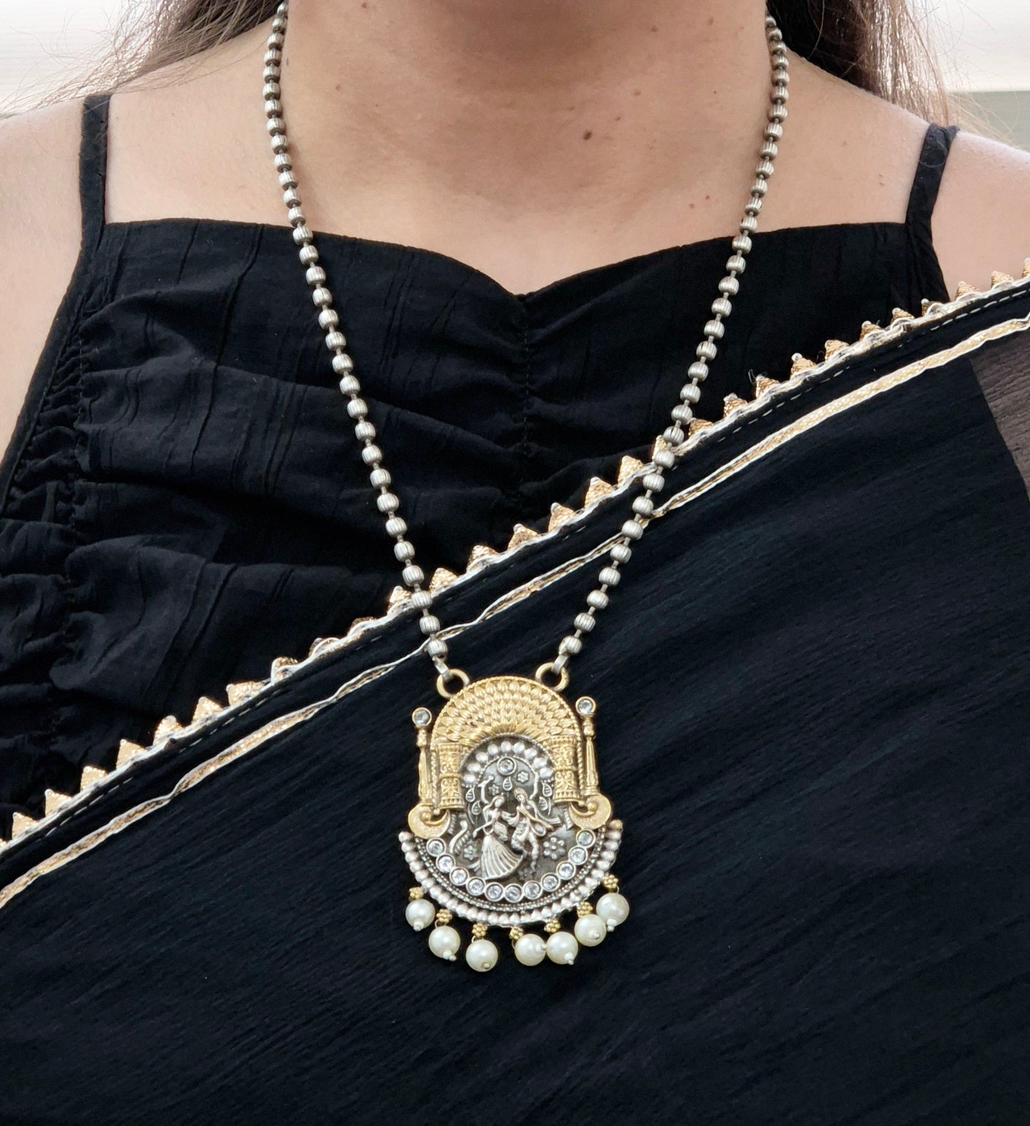 GAVI® Oxidised Raas Necklace Set.