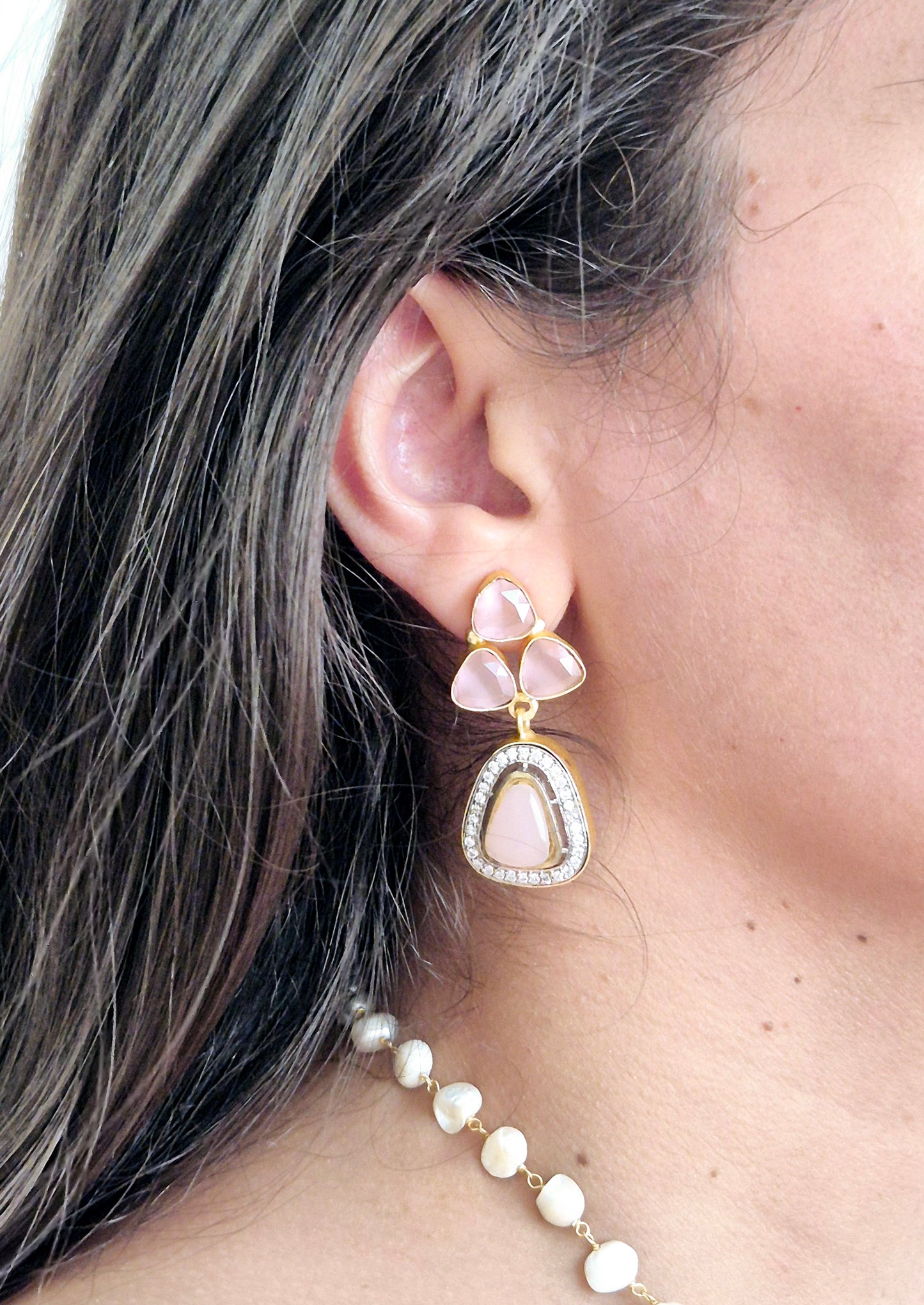 GAVI® Freshwater Pearls Ocean Stones Necklace Set.