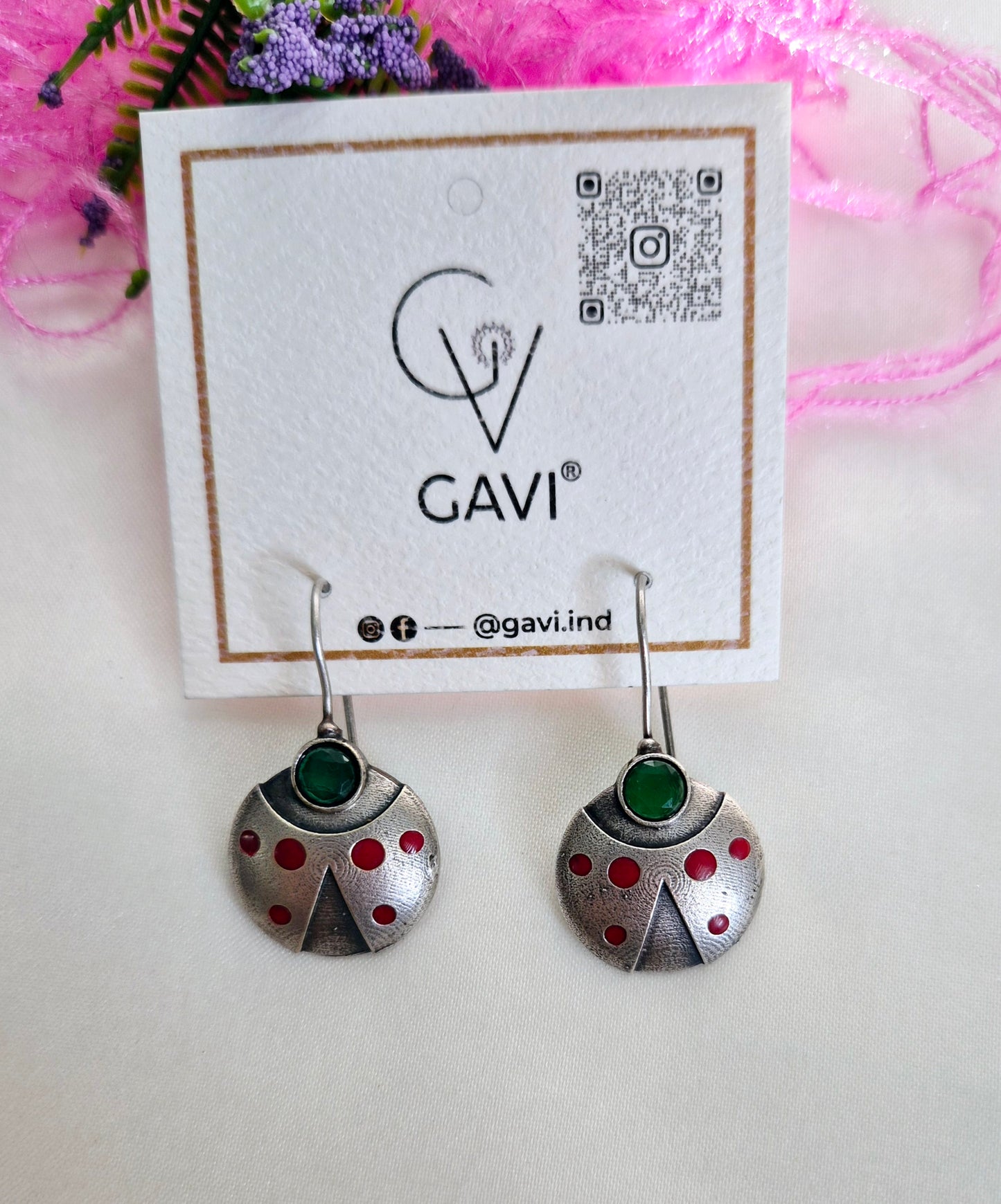 GAVI® Oxidized Ladybug Earring