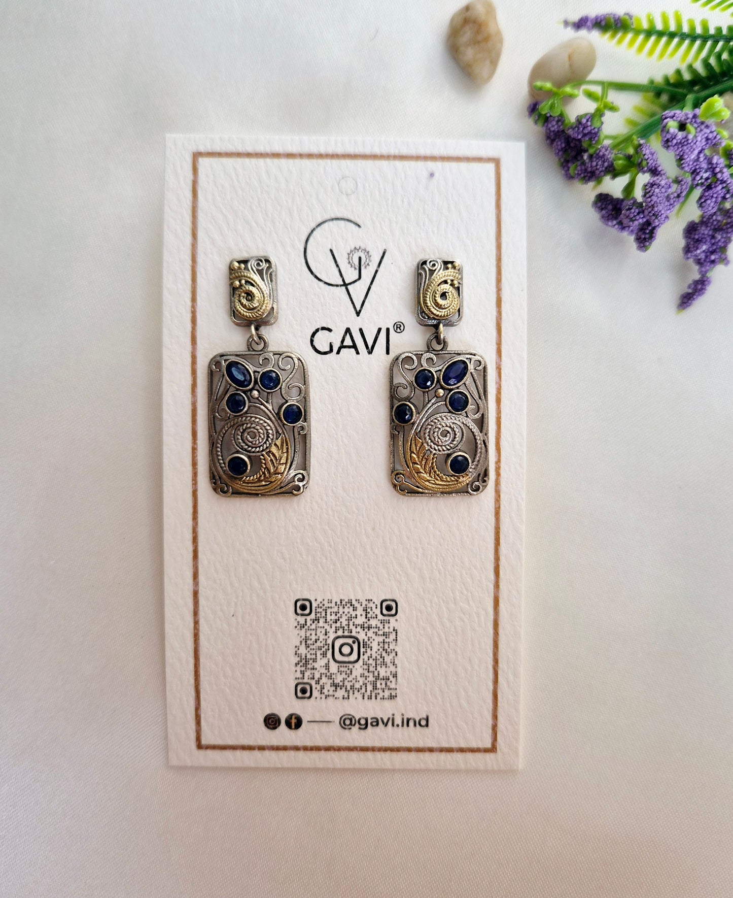 GAVI® Blue and Green Stone Earrings