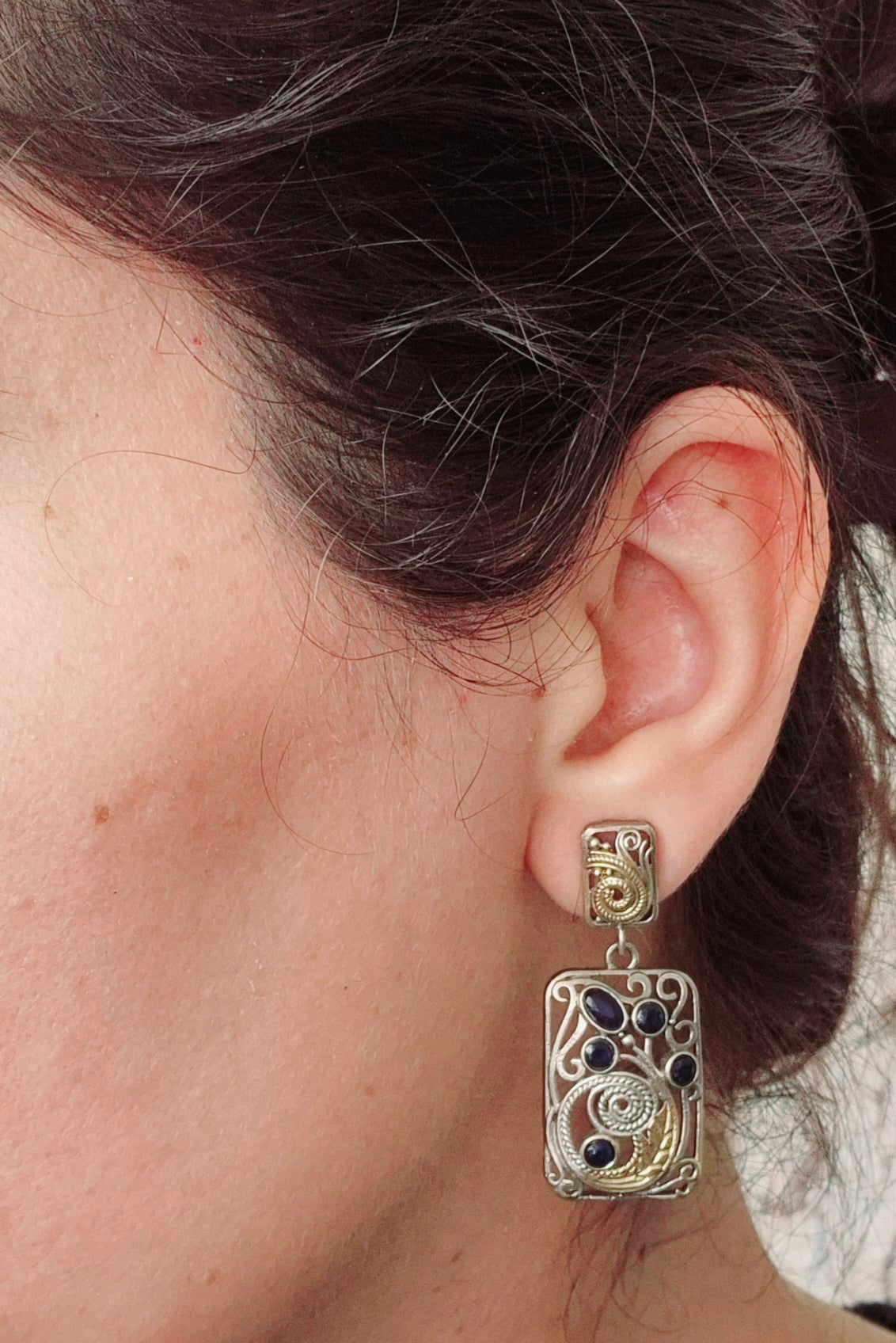 GAVI® Blue and Green Stone Earrings