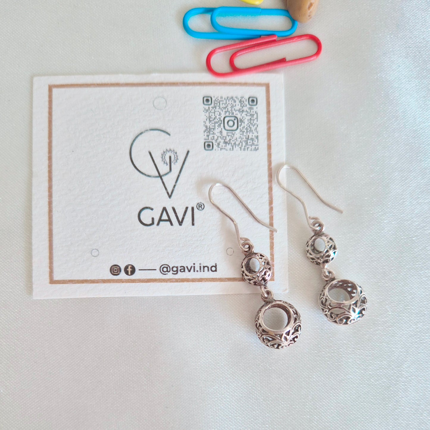 GAVI® Silver 925 Filigree Drop Earrings