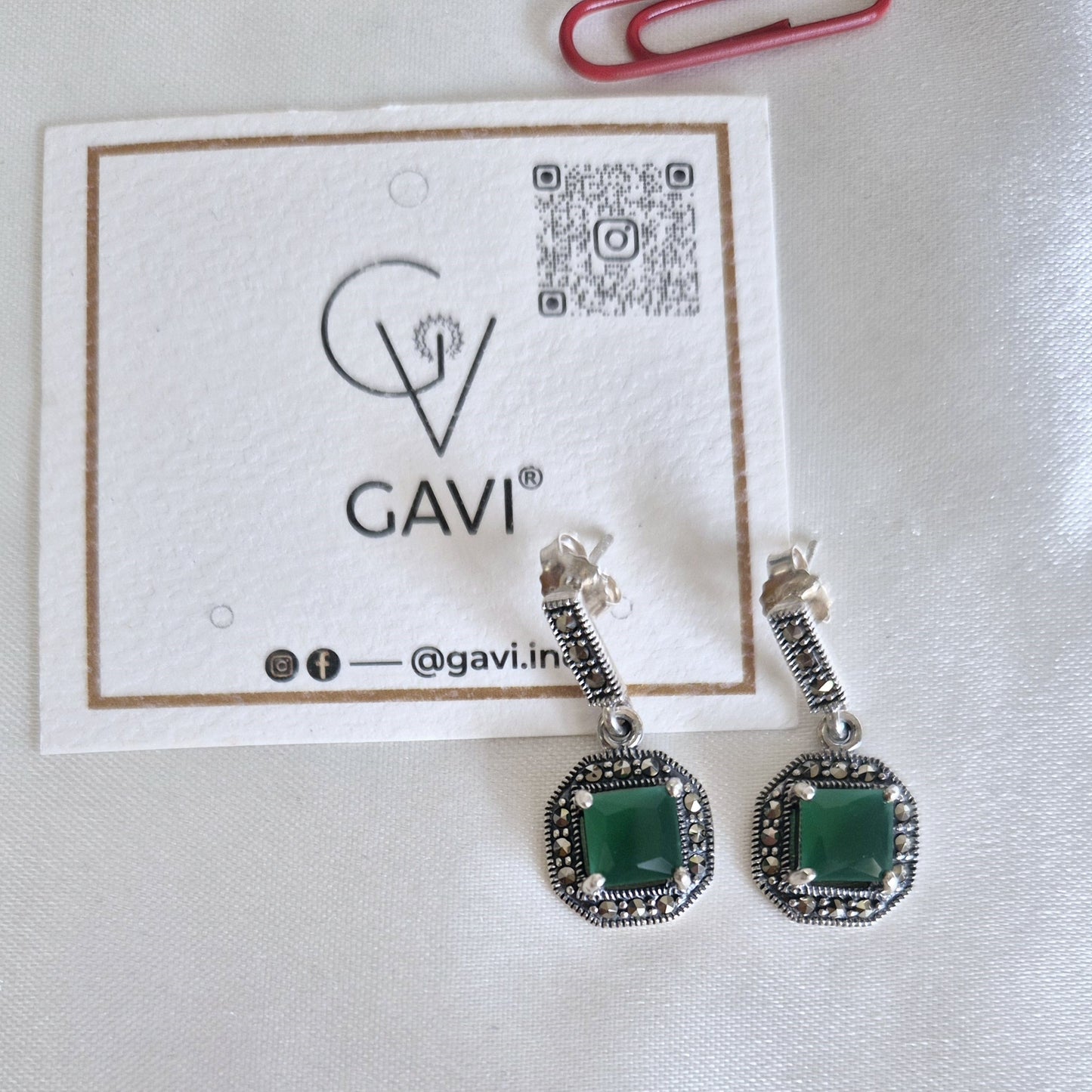 GAVI® Green Stone Silver 925 Earring