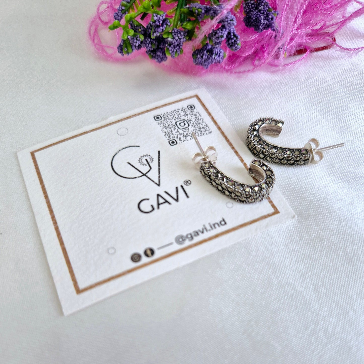 GAVI® Black and Silver 925 Hoops