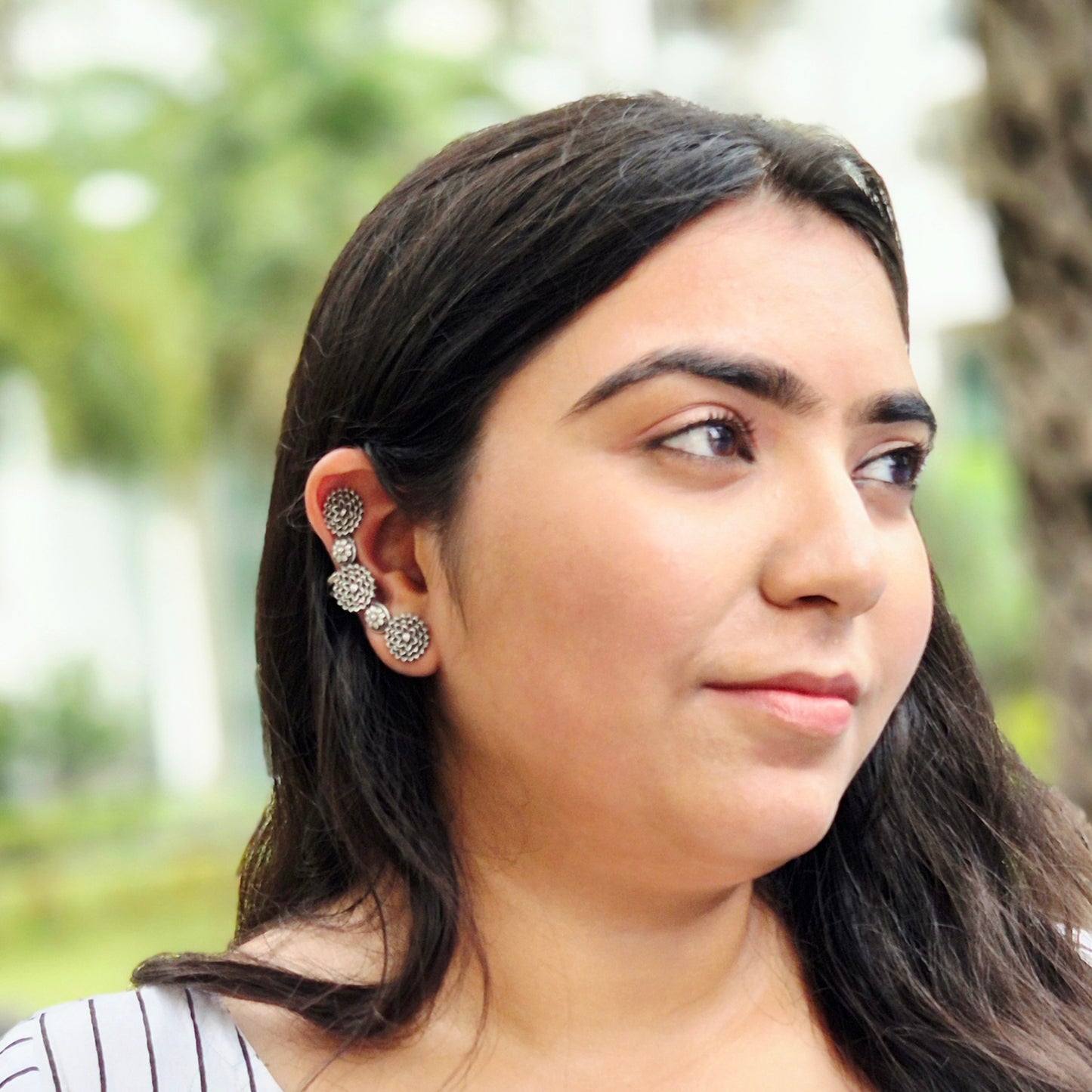 GAVI® Oxidized Floral Ear cuff