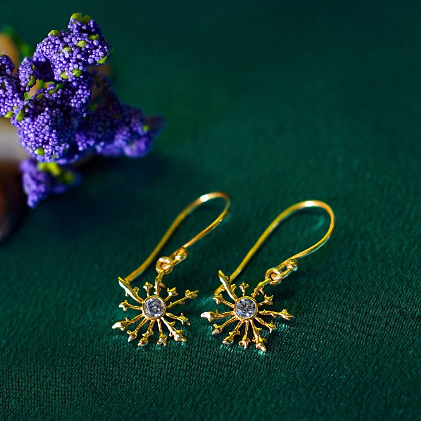 GAVI® Contemporary Gold Plated with Onyx Stone Earrings.