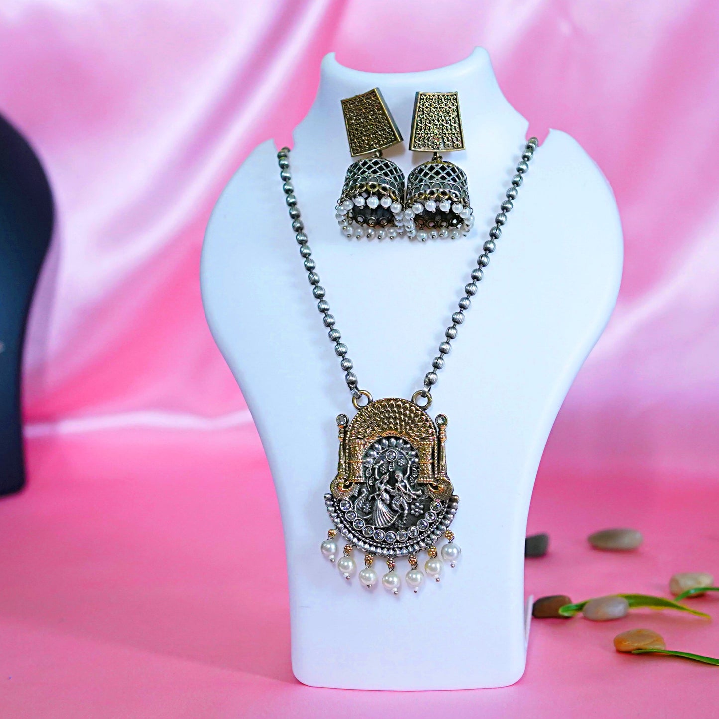 GAVI® Oxidised Raas Necklace Set.