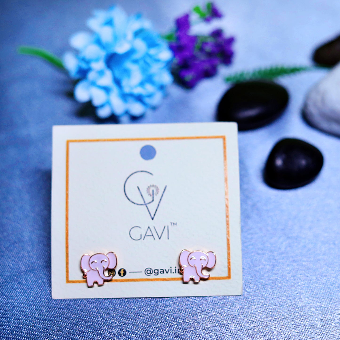 GAVI® Petite Stainless Steel Elephant Studs with Multiple Color Options.