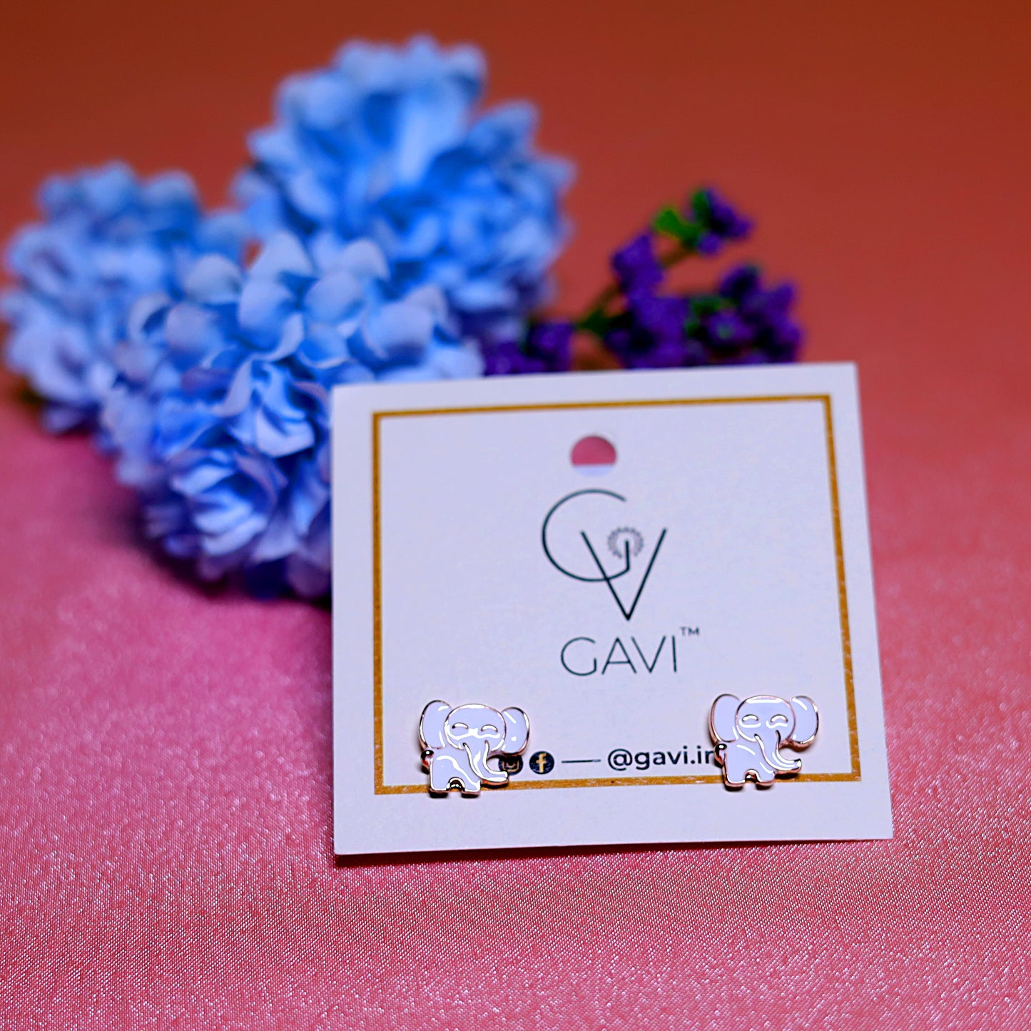 GAVI® Petite Stainless Steel Elephant Studs with Multiple Color Options.