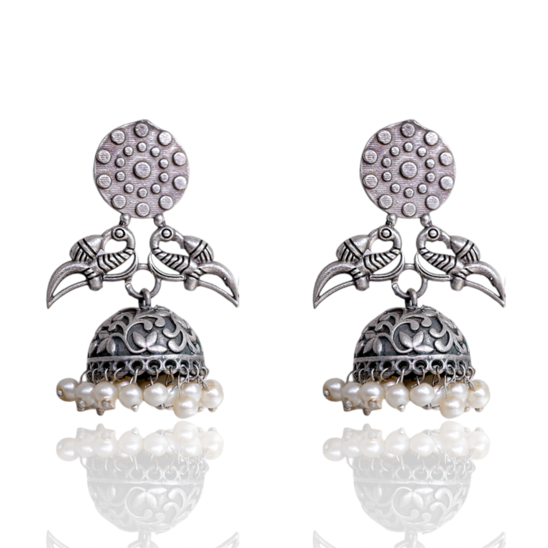 GAVI® Retro Oxidised Jhumki Earrings With a Contemporary Twist.
