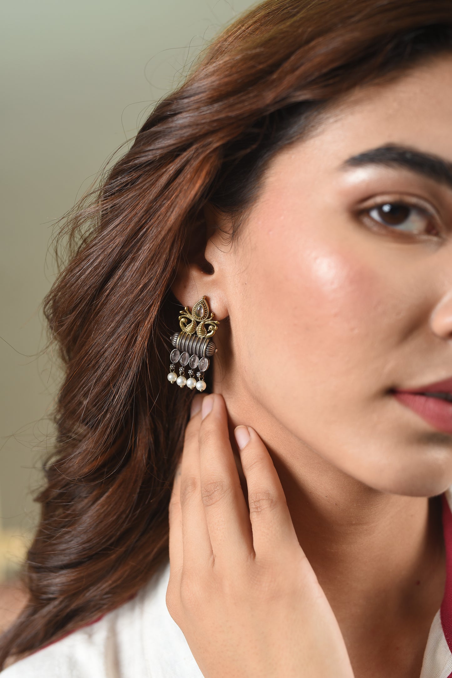 GAVI® Double Tone Oxidised Earrings.