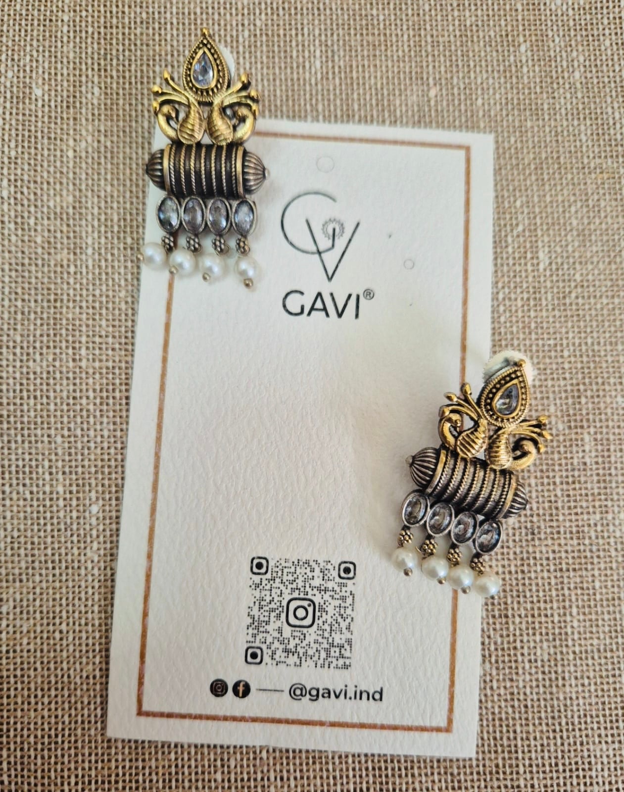 GAVI® Double Tone Oxidised Earrings.