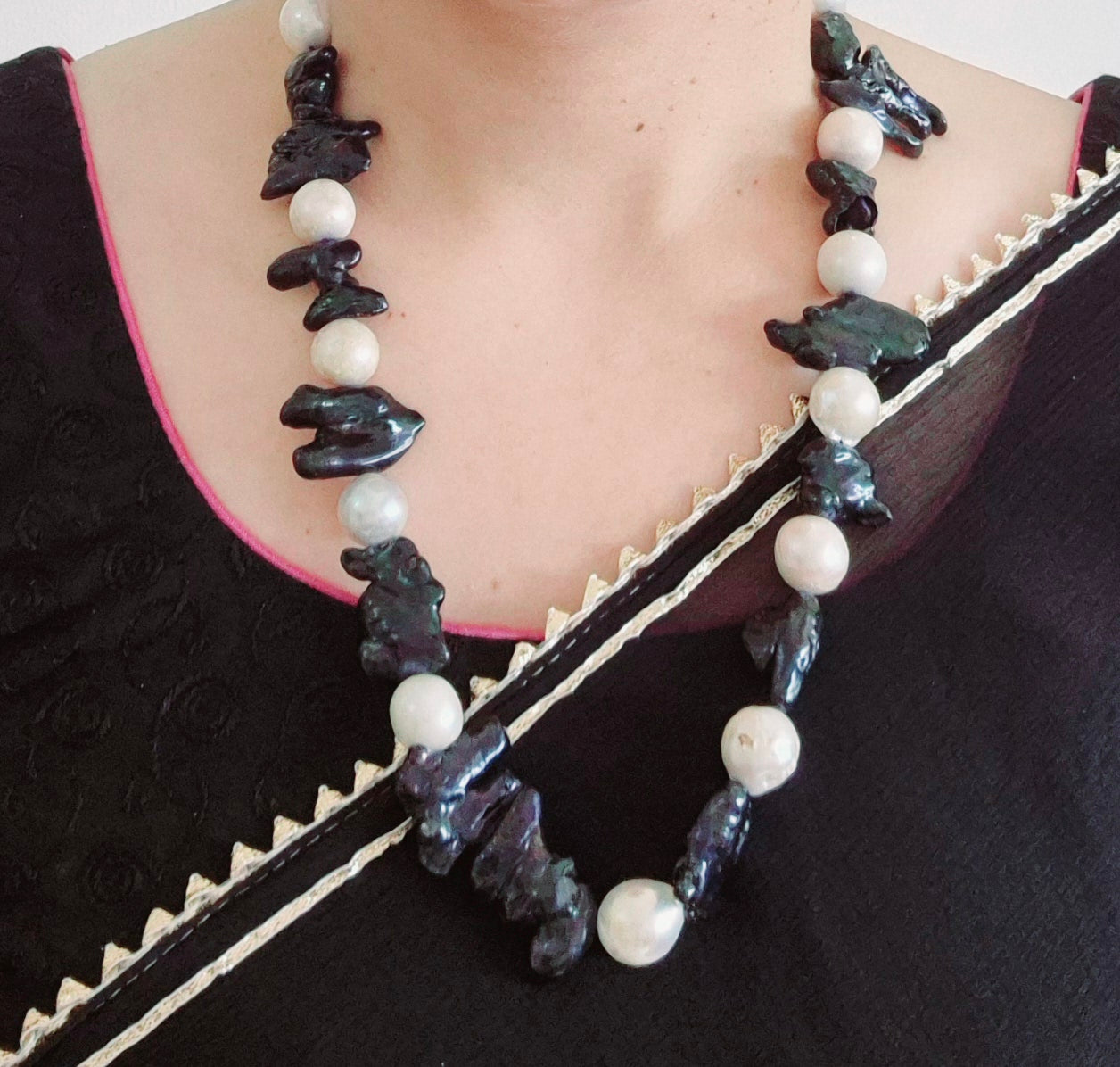 GAVI® Mermaid Necklace Made From Lustrous Organic Freshwater Pearls.