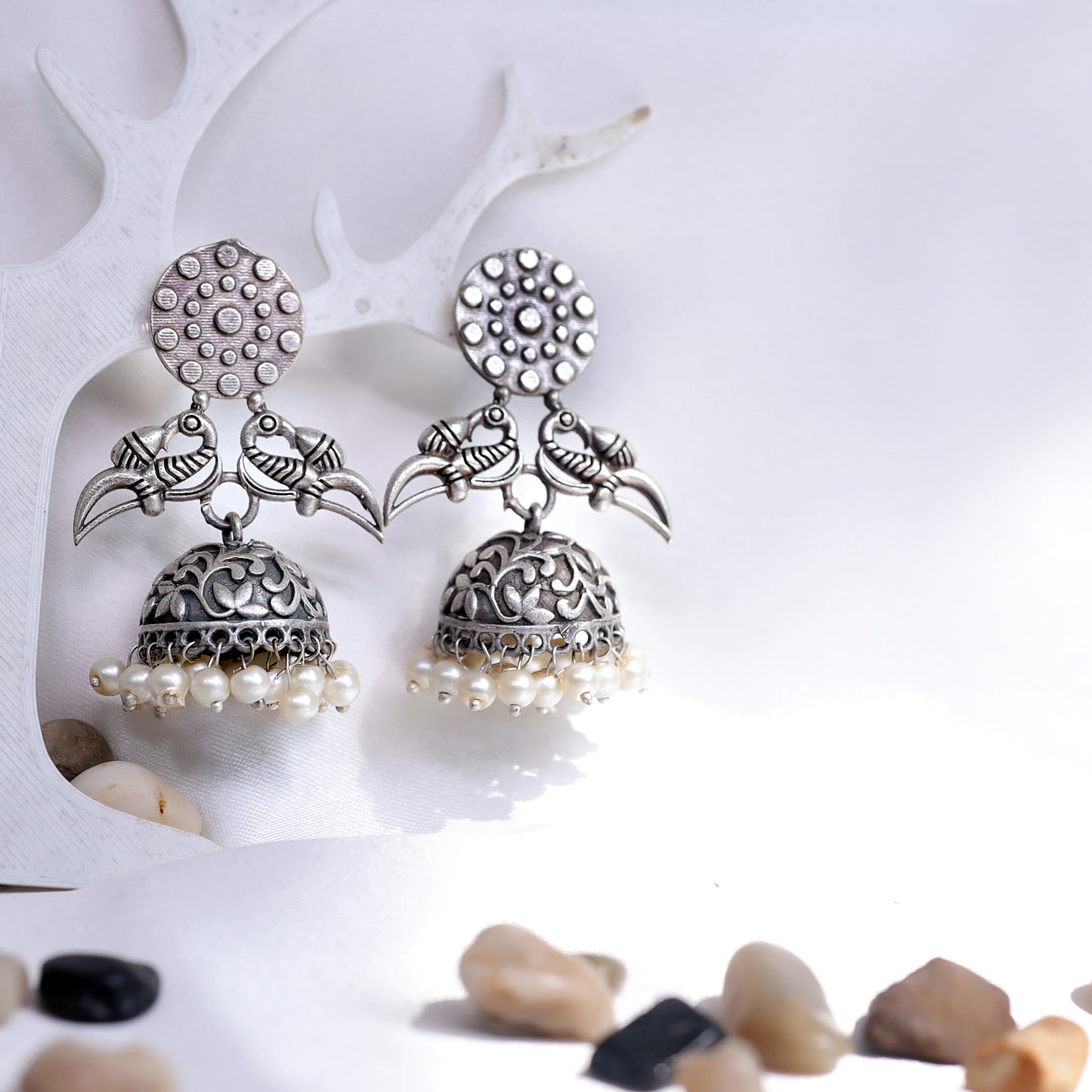 GAVI® Retro Oxidised Jhumki Earrings With a Contemporary Twist.