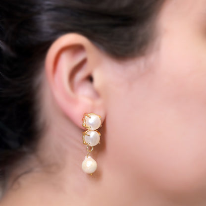 GAVI® Freshwater Pearls Graceful  Drop Earrings that Emenate Opulence.