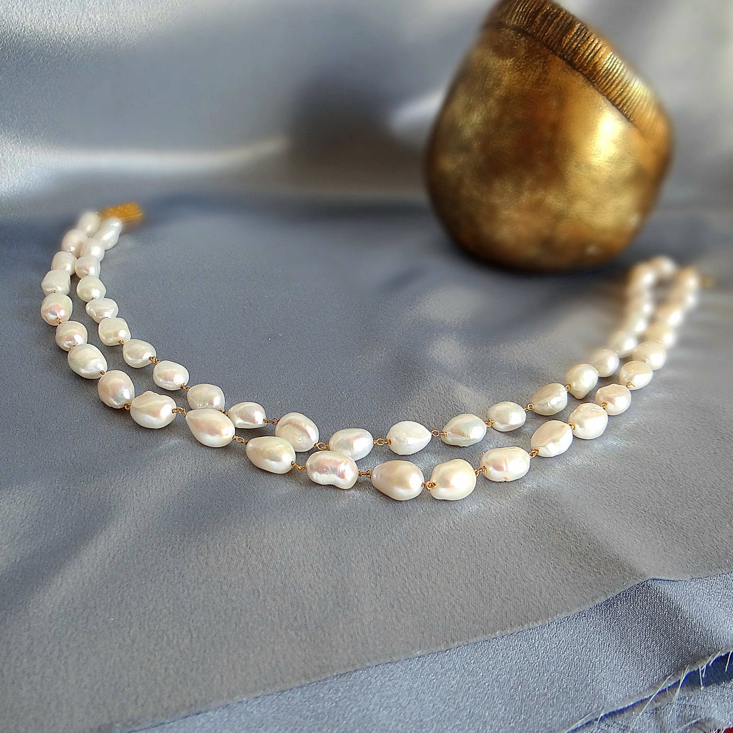 GAVI® Classic Chic Two Layer GAVI Pearl Necklace Made with Real Freshwater Pearls.