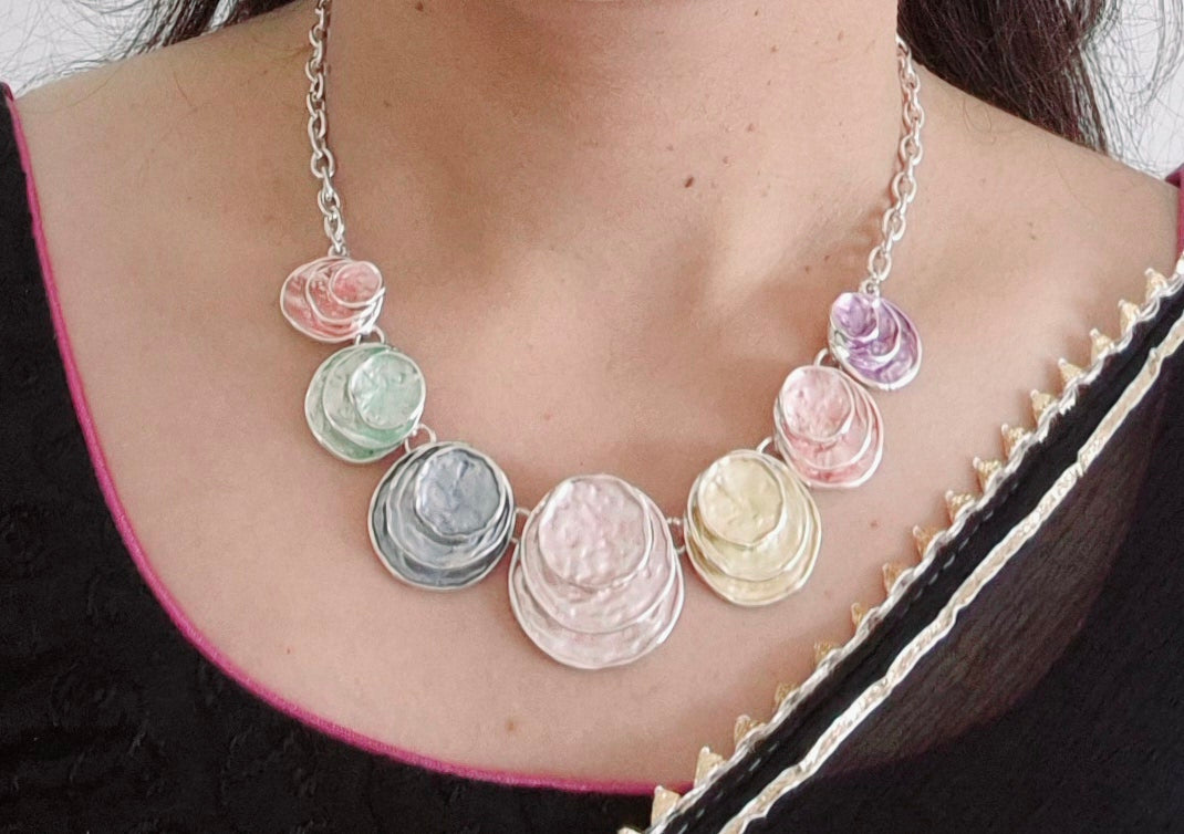 GAVI® Contemporary Multicolor Stainless Steel Necklace set with a Distinctive style
