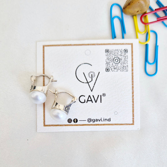 GAVI® Silver 925 Hoop with Freshwater Pearl