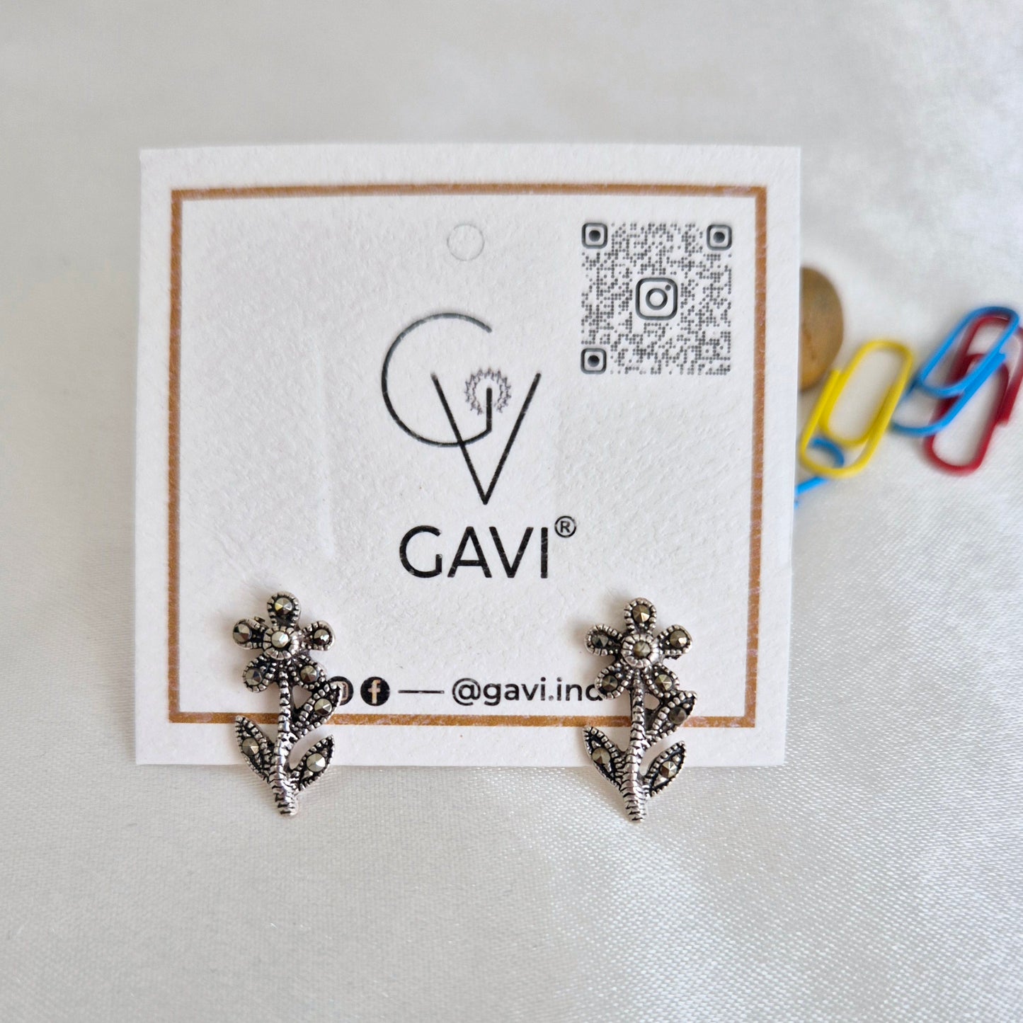 GAVI® Silver 925 Floral Stud Earrings