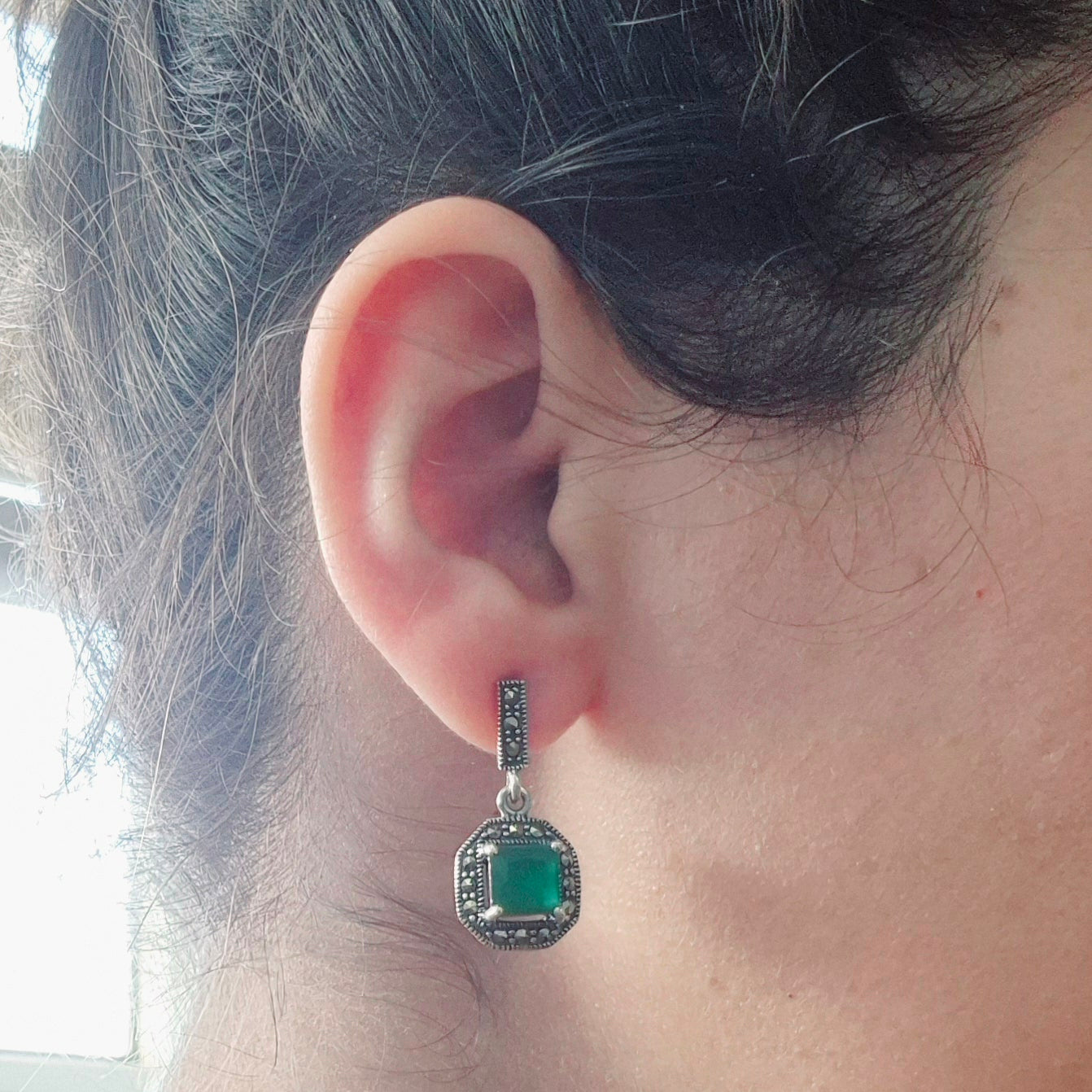 GAVI® Green Stone Silver 925 Earring