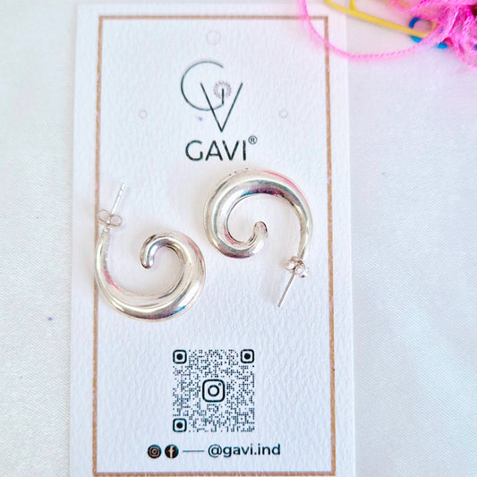 GAVI® Silver 925 Swirl Stud Hoops