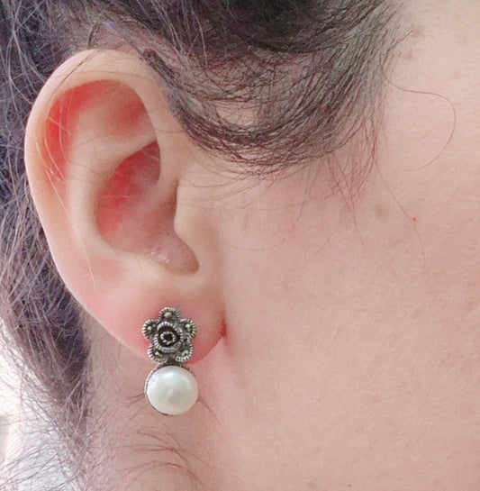 GAVI® Freshwater Pearl Flower Silver 925 Earrings