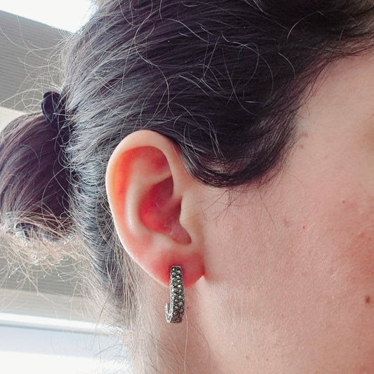 GAVI®  Black and Silver 925 Hoops