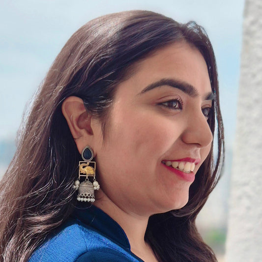 GAVI® Double Tone Oxidised Earrings.
