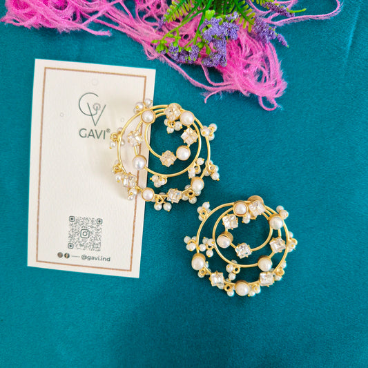 GAVI® Freshwater Pearl Hoops with Onyx Stones