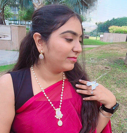 GAVI® Freshwater Pearls Bold Stone Necklace Set