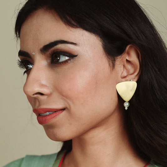 GAVI® Trigon Metallic Gold New-Age Earrings.