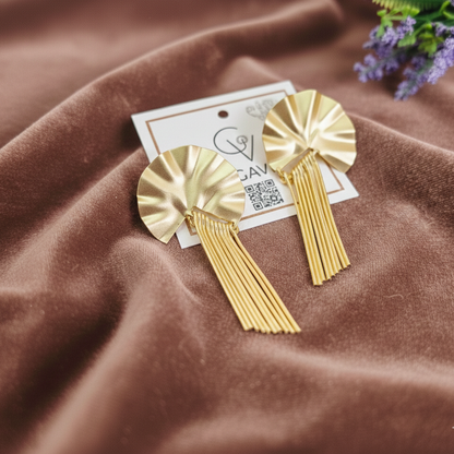 GAVI® Golden Sunburst Fringe Earrings