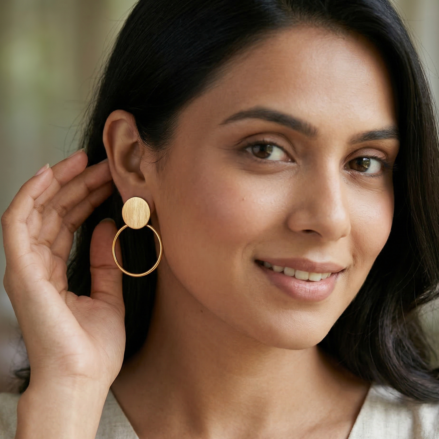 GAVI® Gold Hoop-Stud Elegant Contemporary Earrings