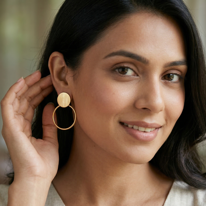 GAVI® Gold Hoop-Stud Elegant Contemporary Earrings