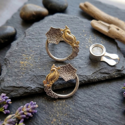GAVI® Oxidized Golden Peacock Stud