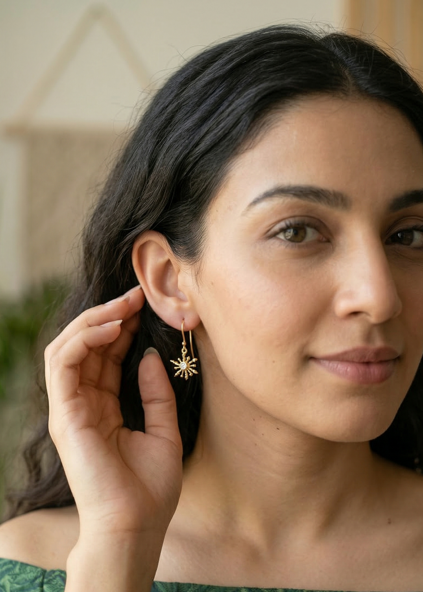 GAVI® Contemporary Gold Plated with Onyx Stone Earrings