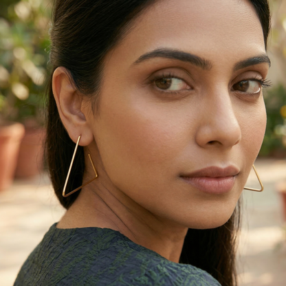 GAVI® Gold Triangle Hoops To 'Hook-the-Gaze' of Anyone Who Looks At You
