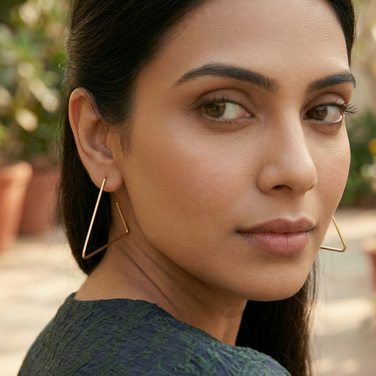 GAVI® Gold Triangle Hoops To 'Hook-the-Gaze' of Anyone Who Looks At You
