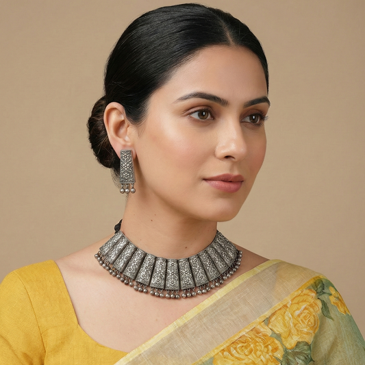 GAVI® Oxidized Black and Silver Choker Set