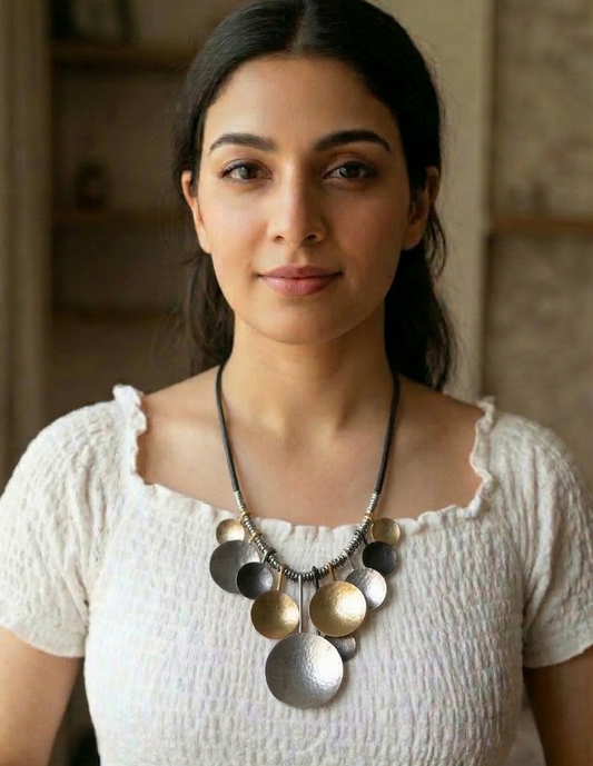 GAVI® Modern Multi-Disc Stainless Steel Statement Necklace