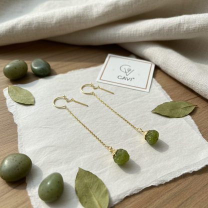 GAVI® Elegant Raw Gemstone Gold-Plated Sui Dhaga Earrings