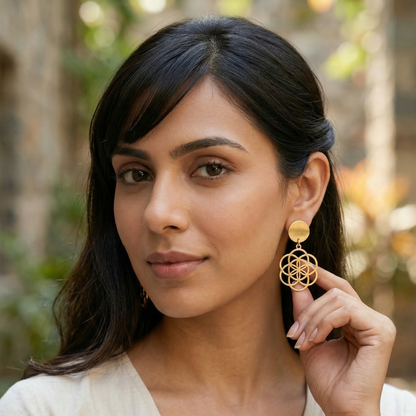 GAVI® Gold Gilded Fusion Rings Drop Earrings