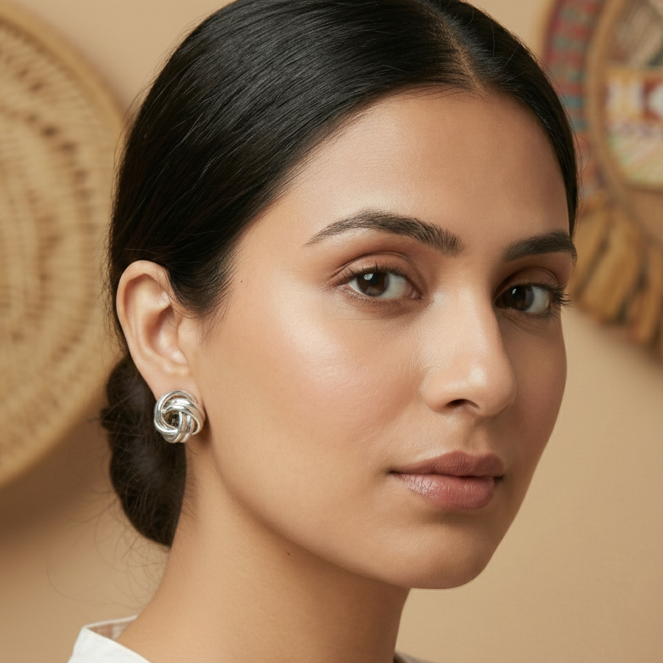 GAVI® Elegant Knot Stainless Steel Stud Earrings