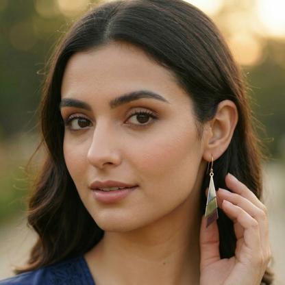 GAVI® Distinctive Three Tone Brass Danglers to Set You Apart