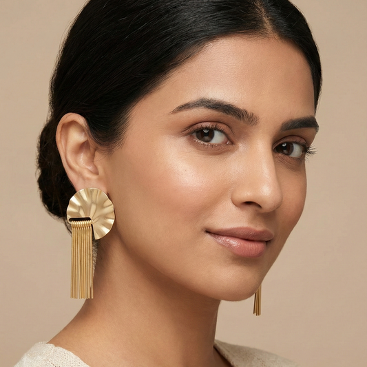 GAVI® Golden Sunburst Fringe Earrings