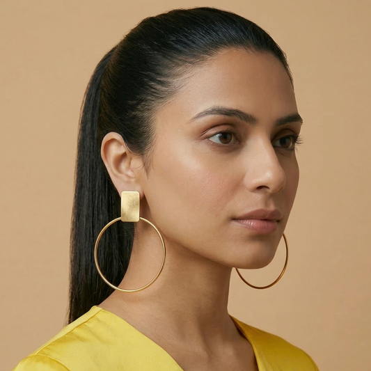 GAVI® Classic Contemporary Modish Gold Hoops