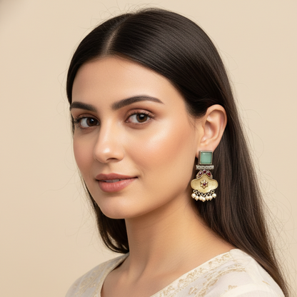 GAVI® Emerald Grace Antique Drop Oxidized earrings
